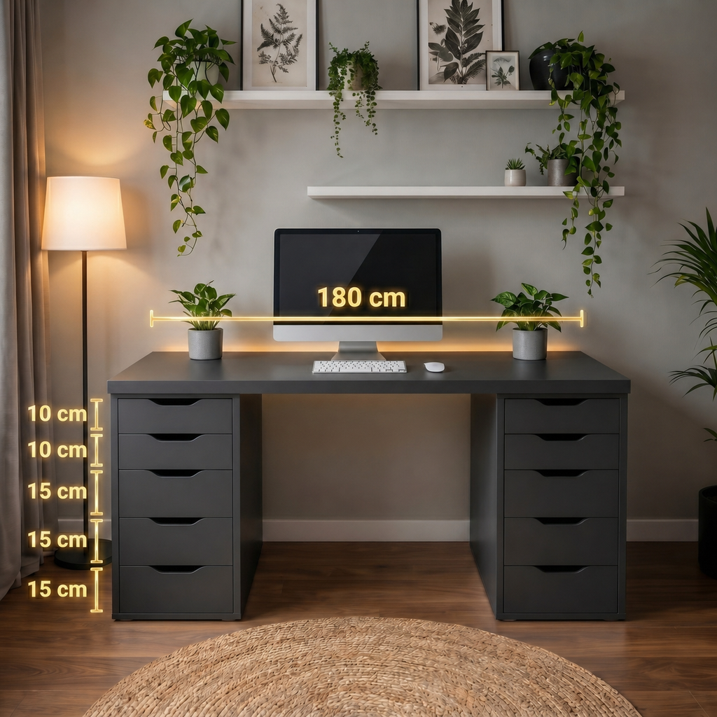 Signature Dual-Vault Desk – Professional MDF Workspace