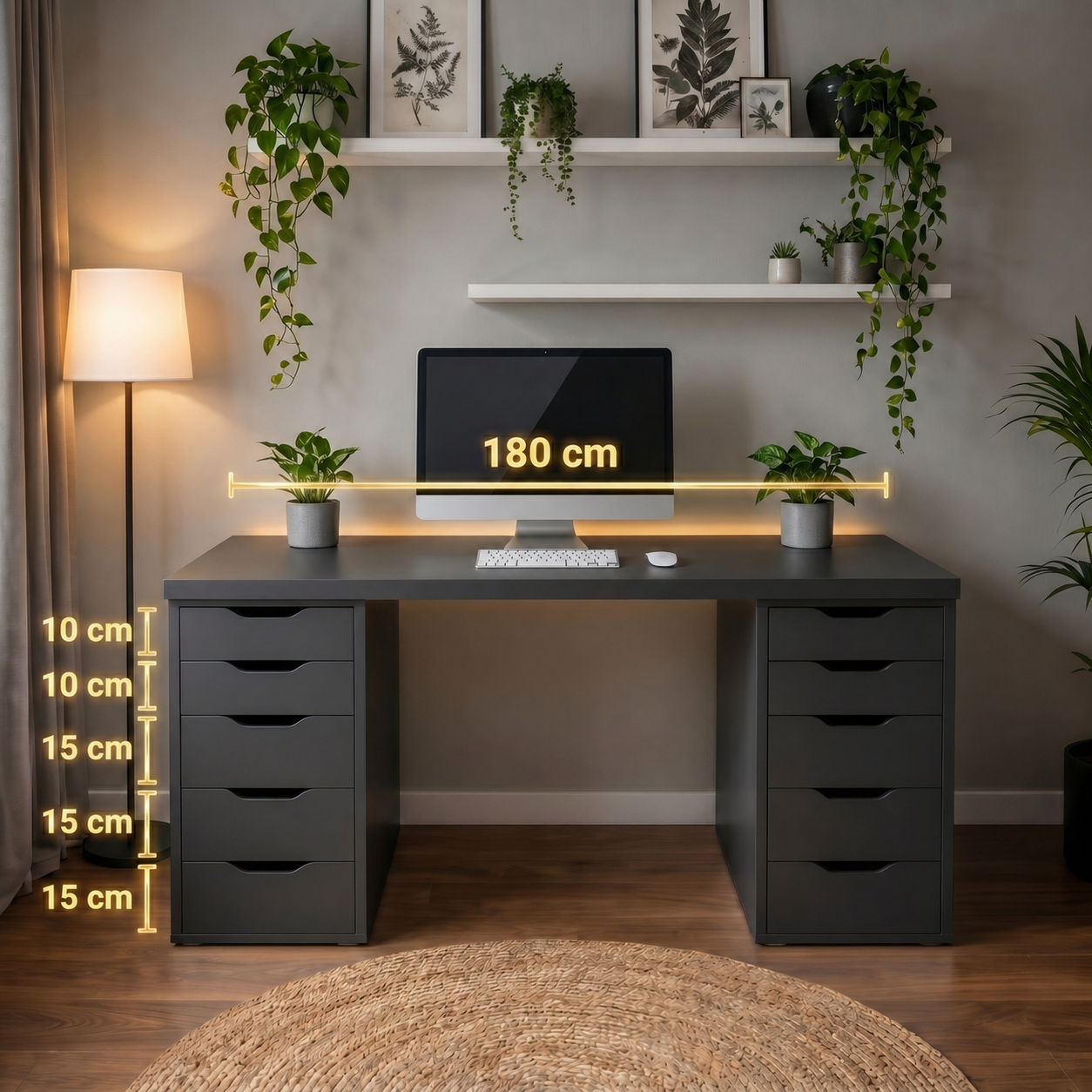 Signature Dual-Vault Desk – Professional MDF Workspace