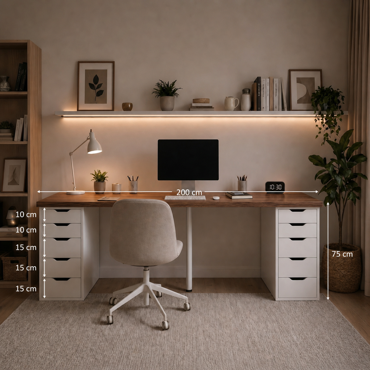 Signature Dual-Vault Desk –  Executive Span