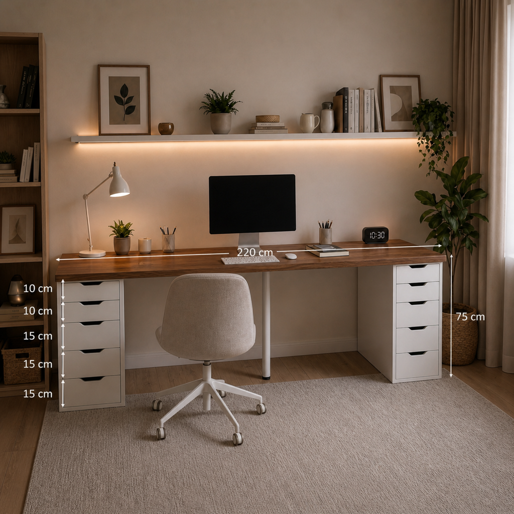 Signature Dual-Vault Desk –  Executive Span