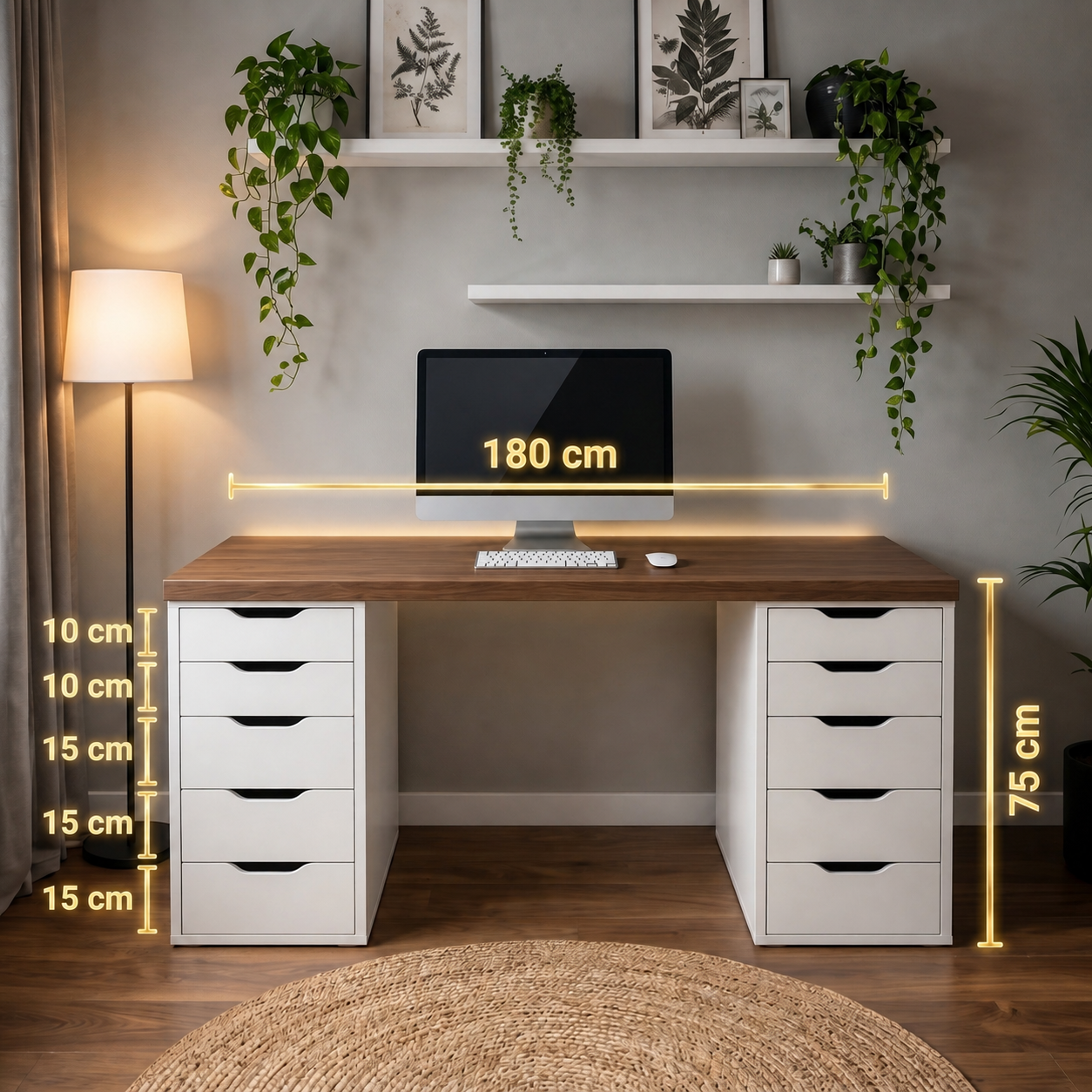 Signature Dual-Vault Desk – Professional MDF Workspace