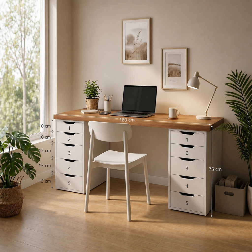 Signature Dual-Vault Desk – Professional MDF Workspace