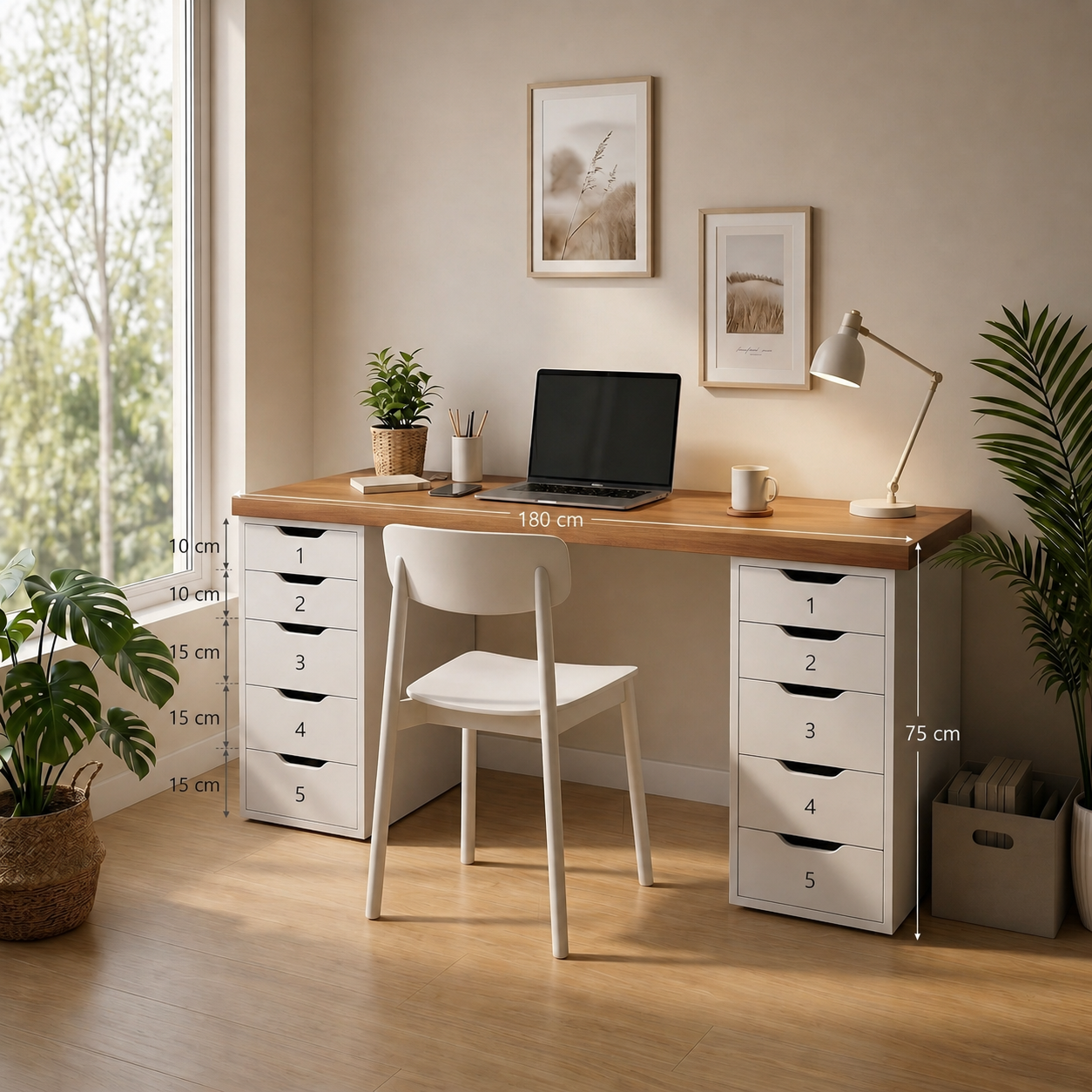 Signature Dual-Vault Desk – Professional MDF Workspace