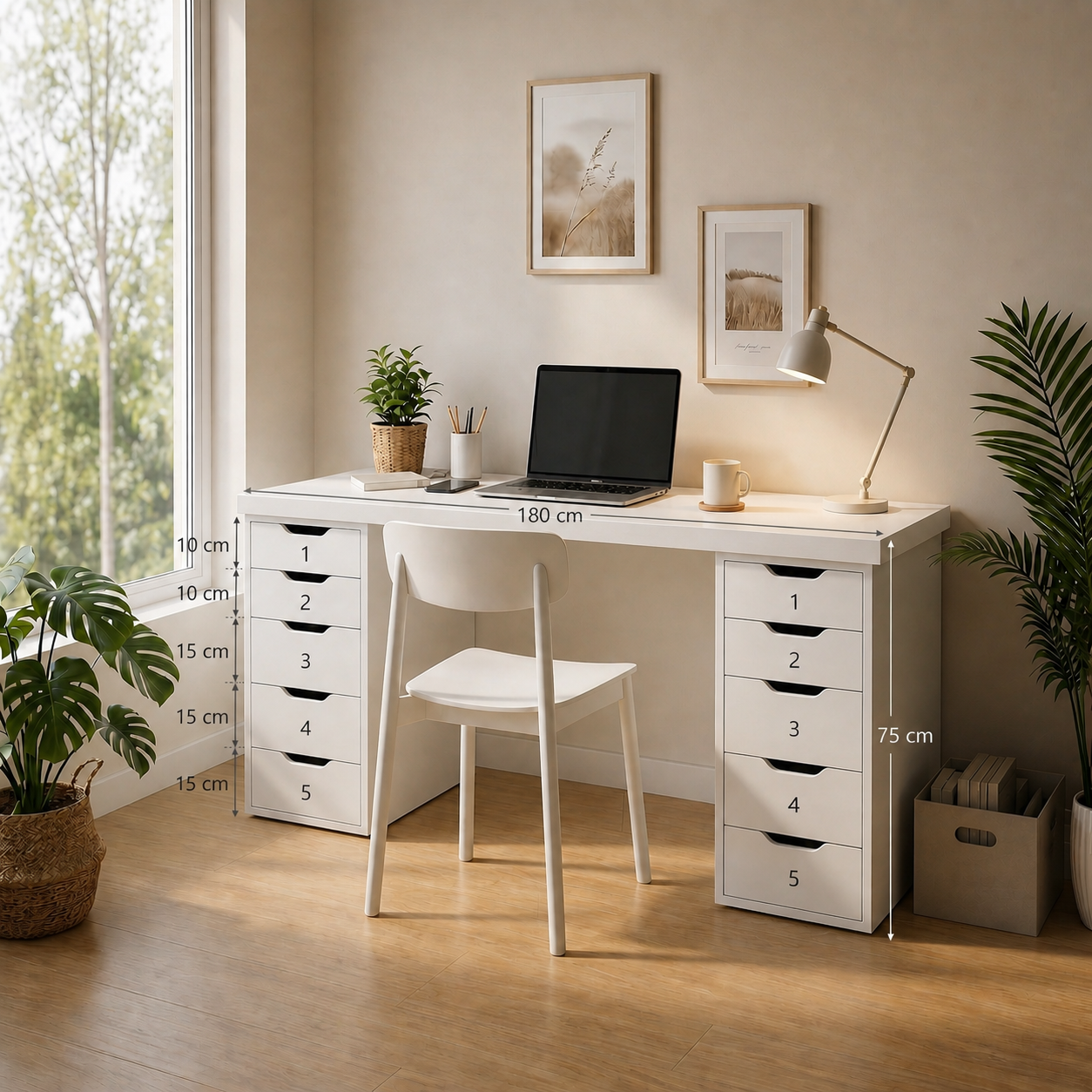 Signature Dual-Vault Desk – Professional MDF Workspace