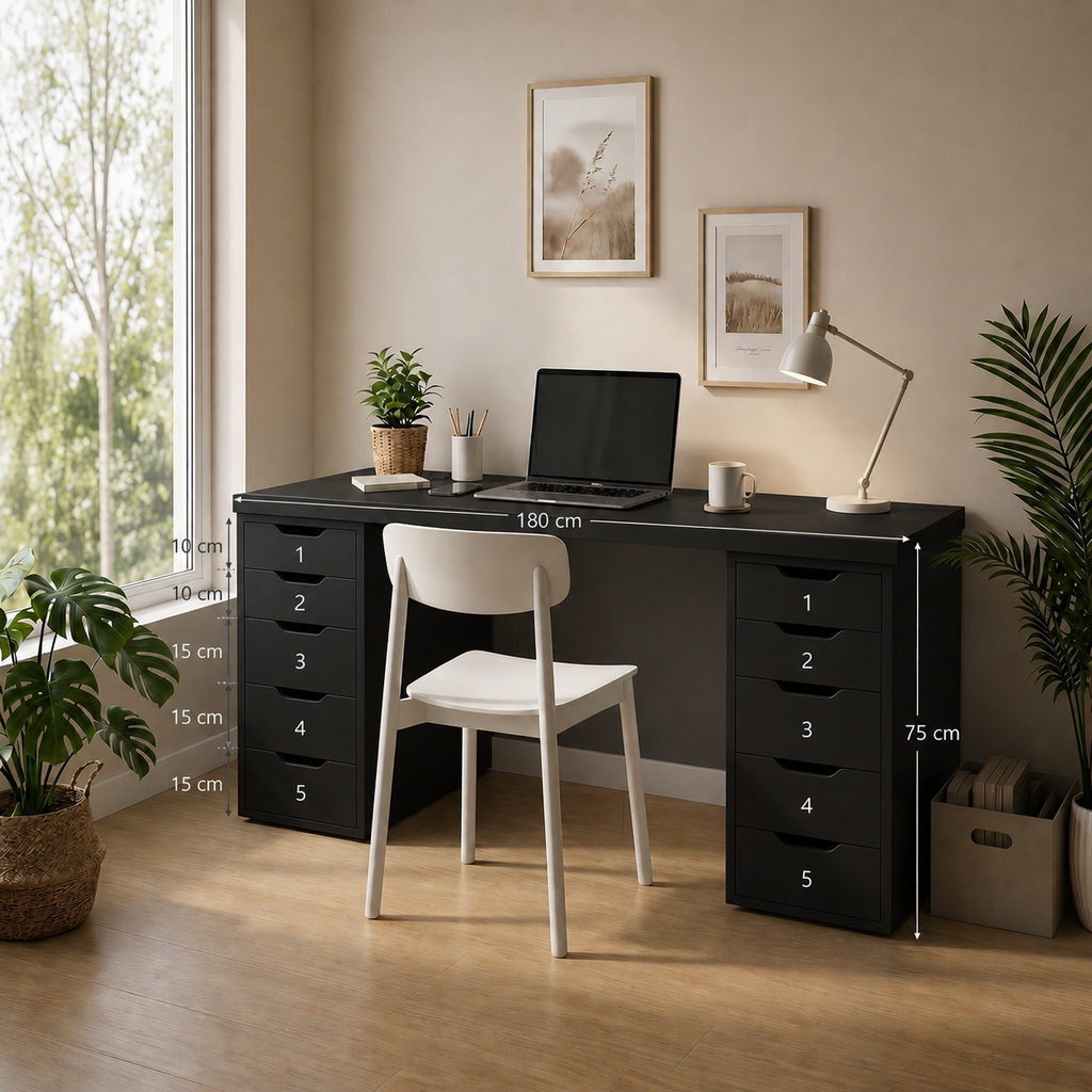 Signature Dual-Vault Desk – Professional MDF Workspace