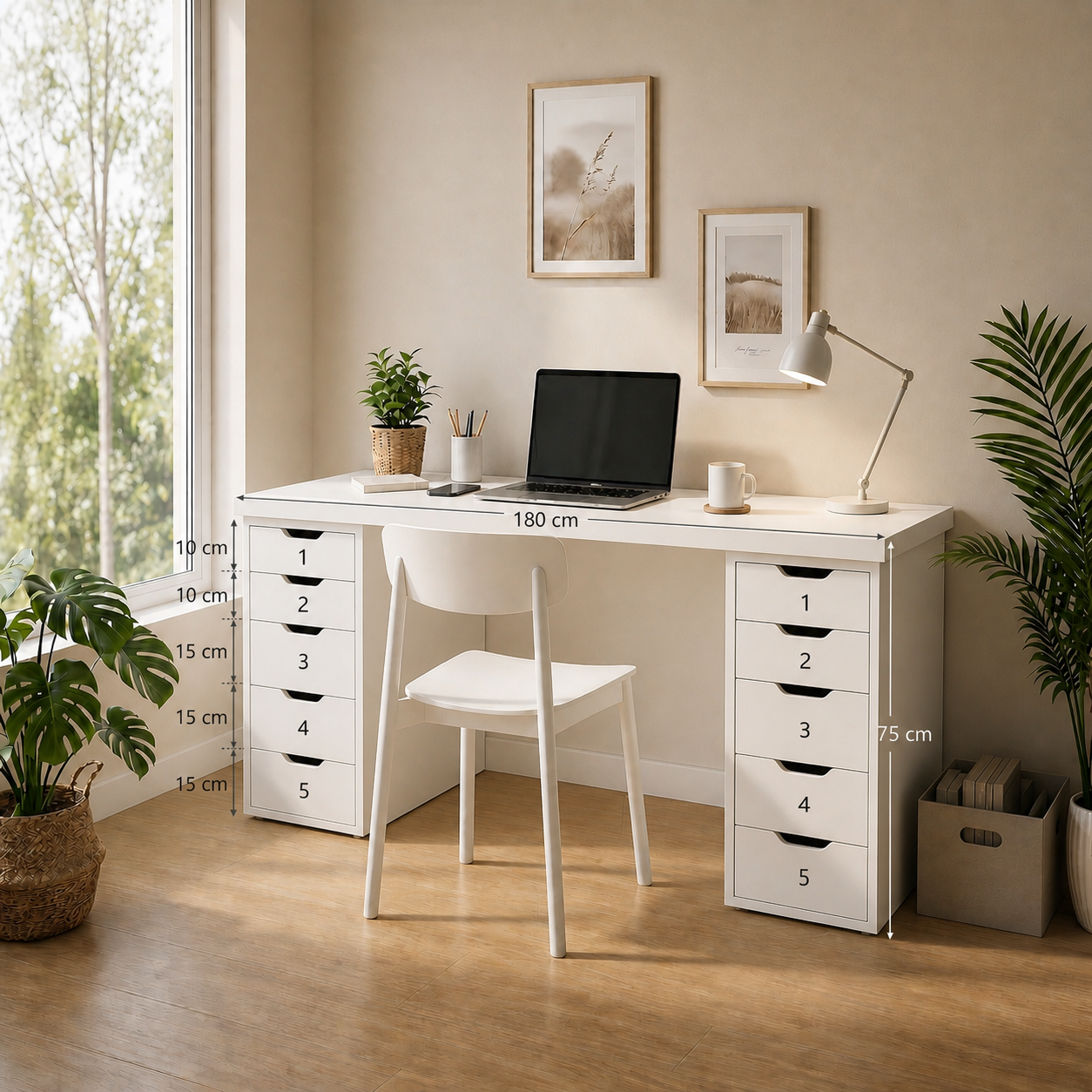 Signature Dual-Vault Desk – Professional MDF Workspace