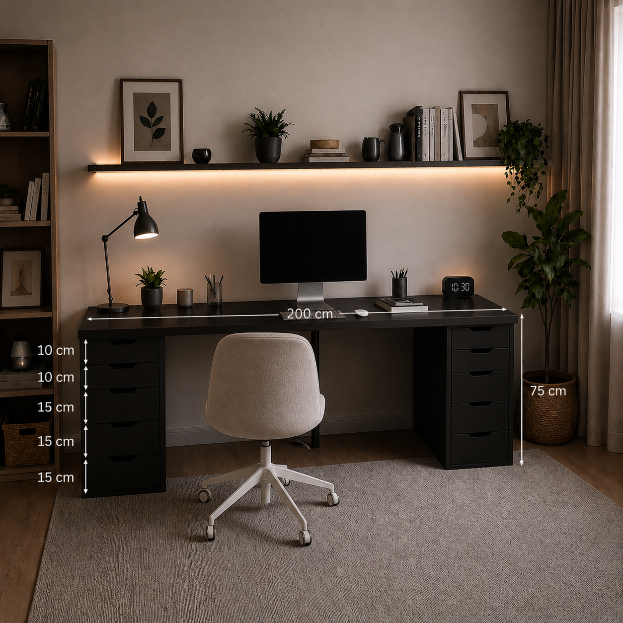 Signature Dual-Vault Desk –  Executive Span