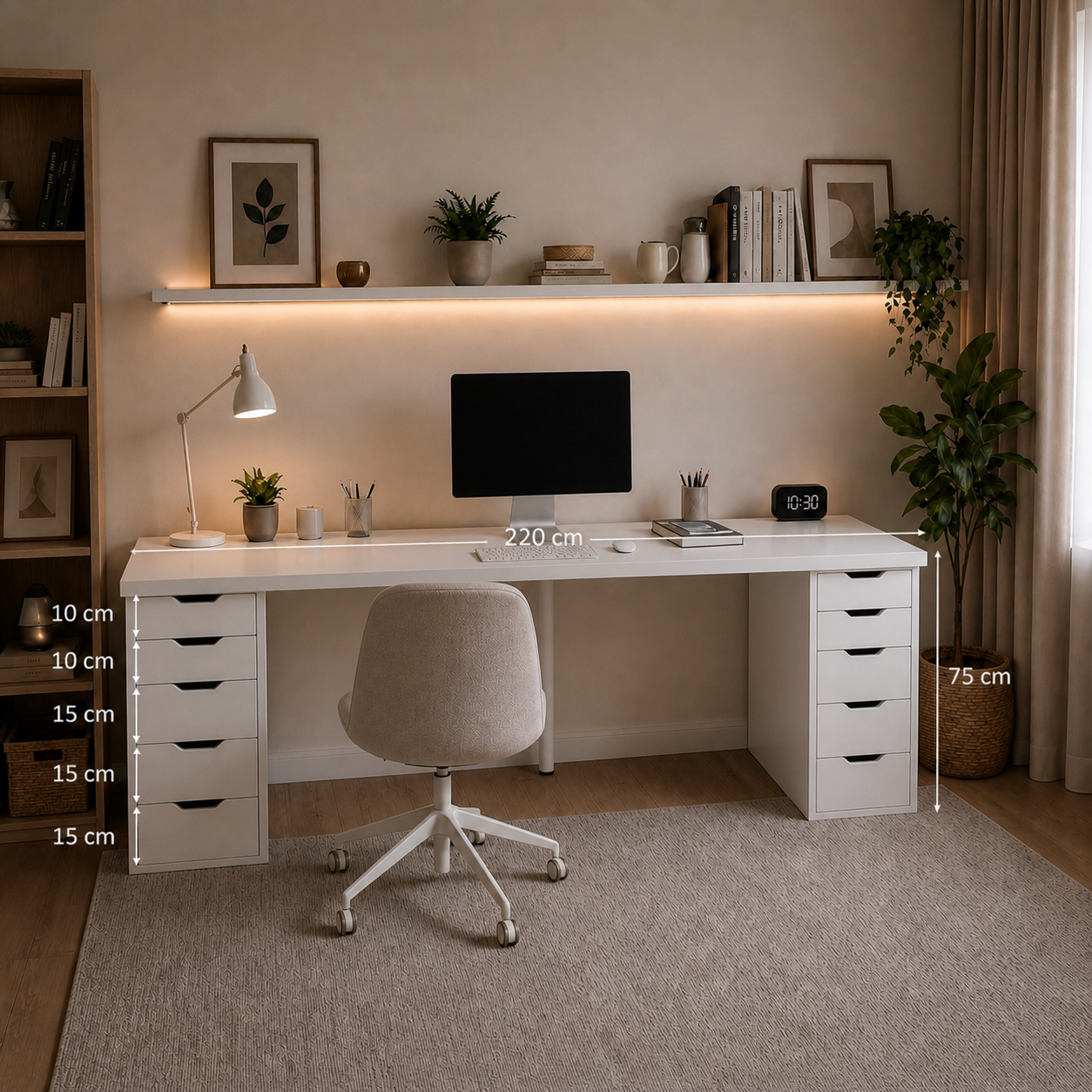 Signature Dual-Vault Desk –  Executive Span