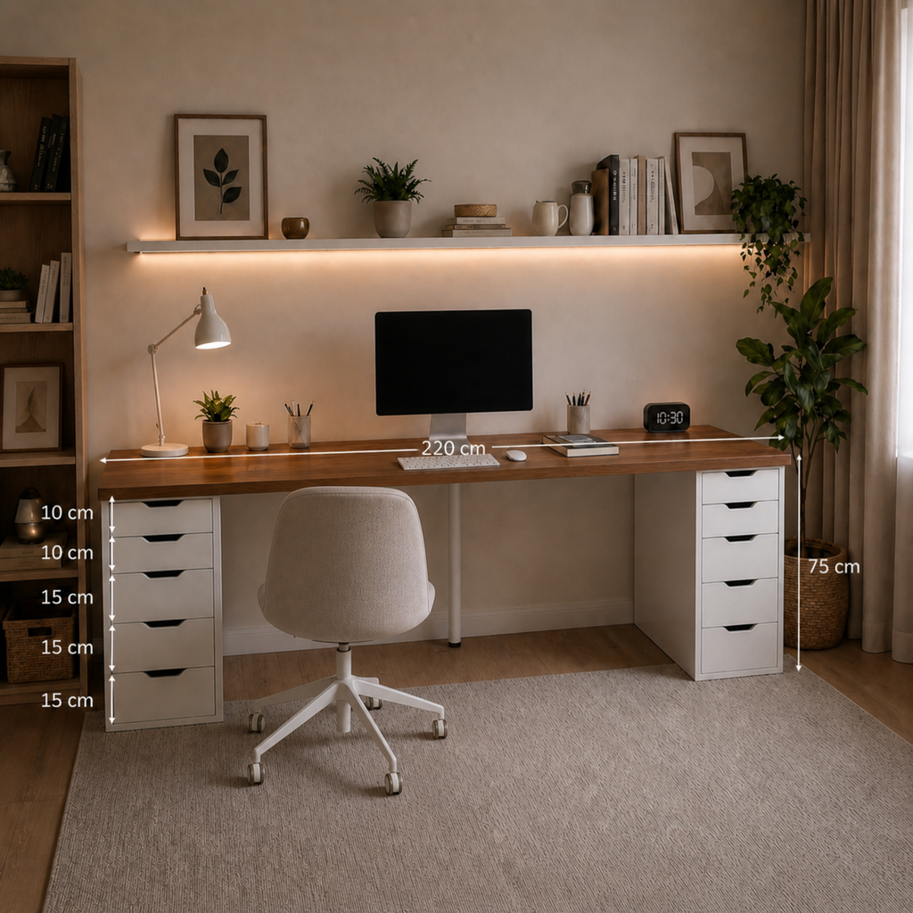 Signature Dual-Vault Desk –  Executive Span