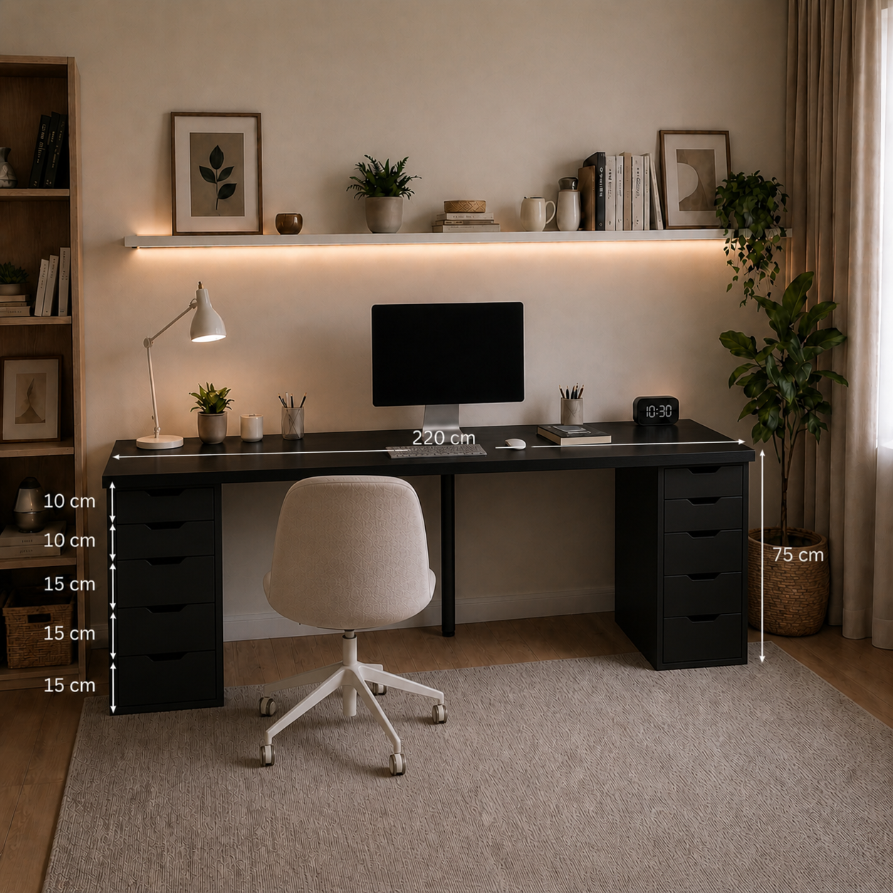 Signature Dual-Vault Desk –  Executive Span