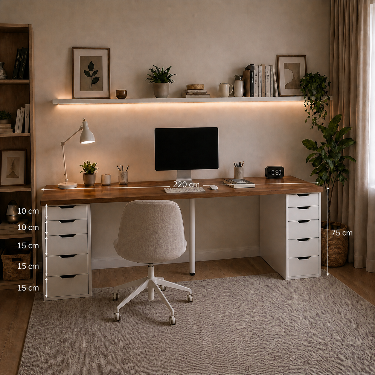 Signature Dual-Vault Desk –  Executive Span