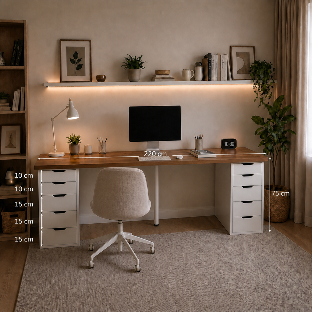 Signature Dual-Vault Desk –  Executive Span