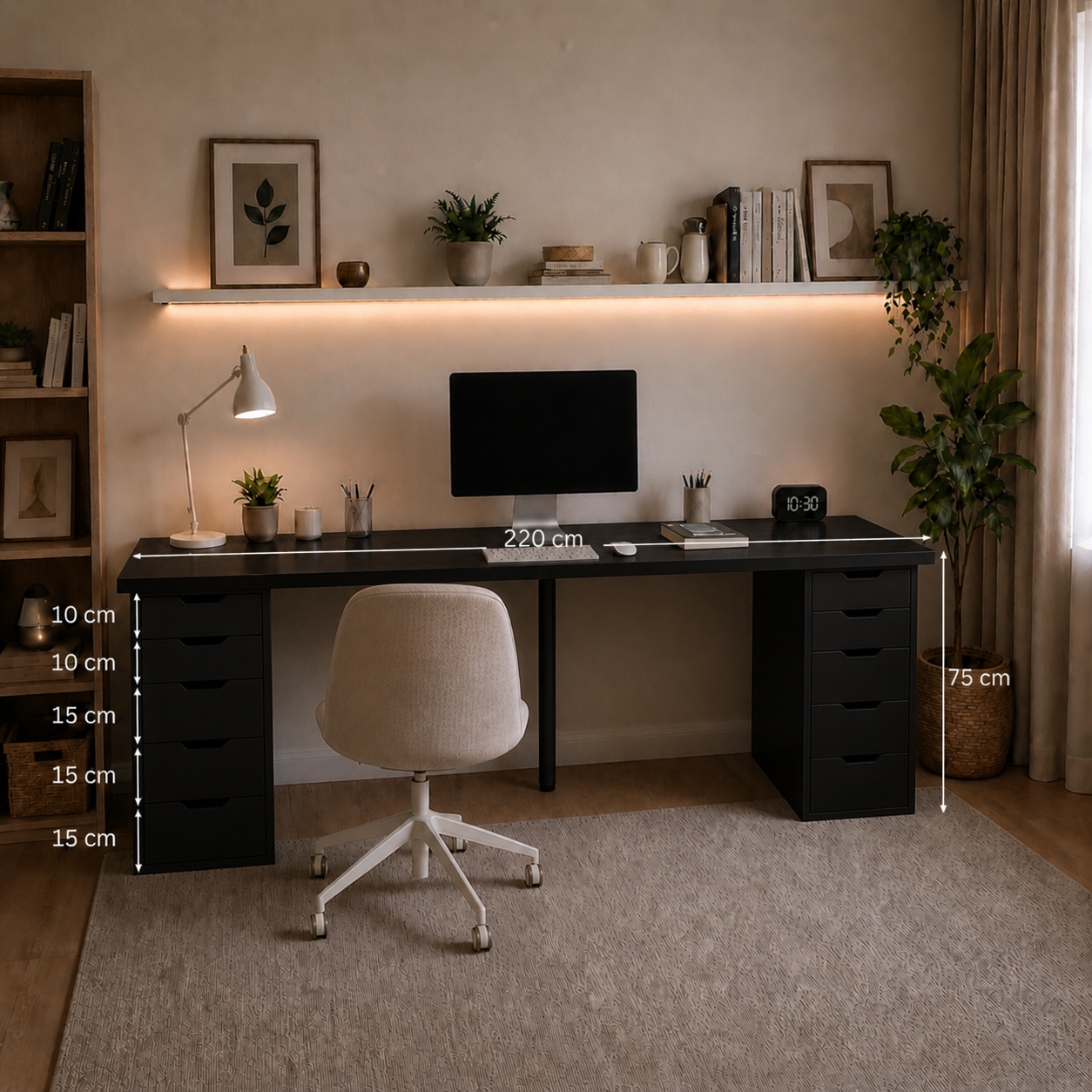 Signature Dual-Vault Desk –  Executive Span