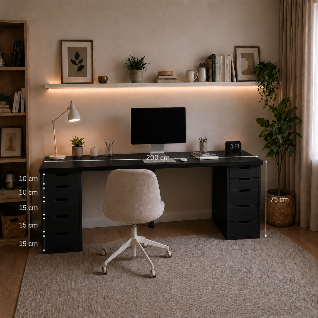 Signature Dual-Vault Desk –  Executive Span