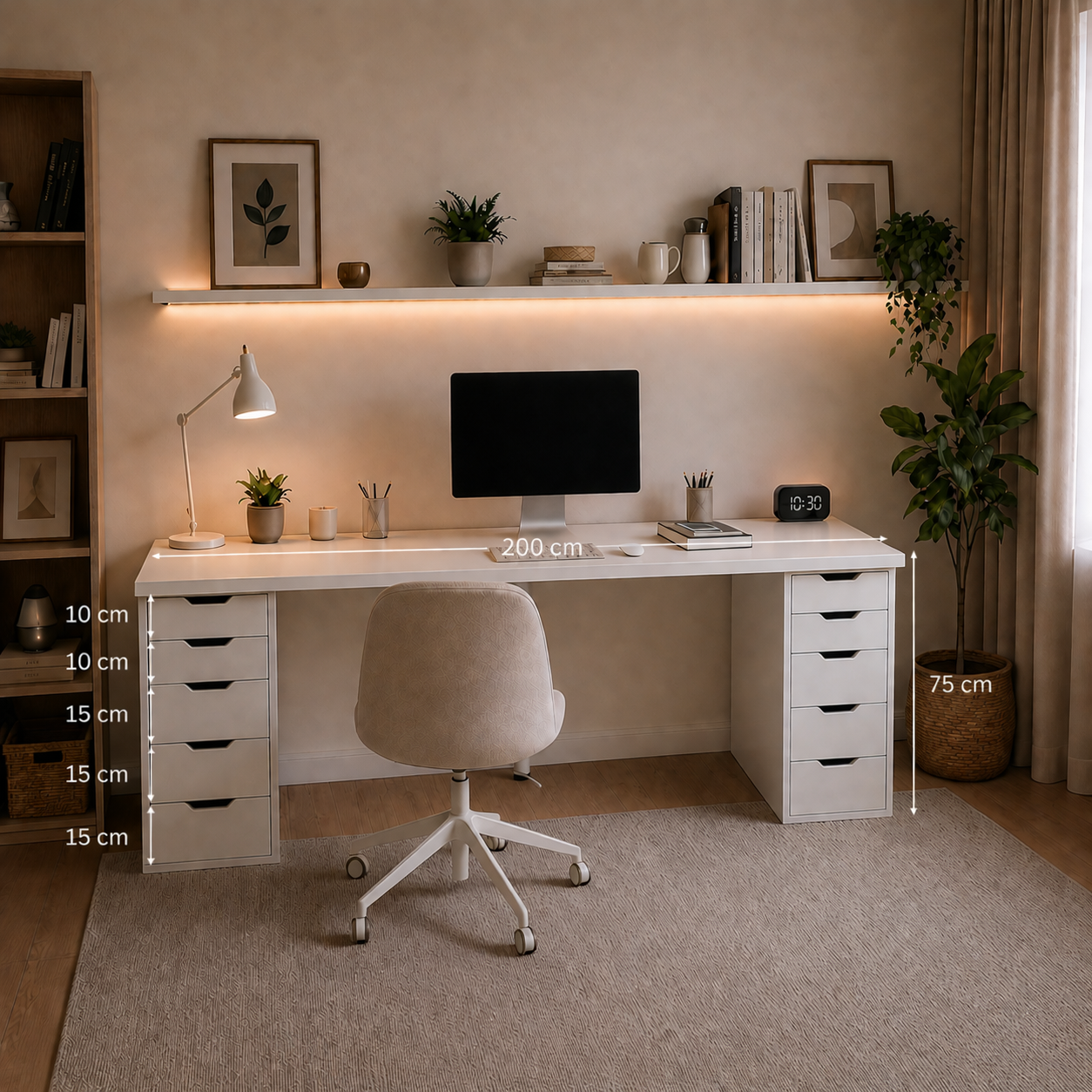 Signature Dual-Vault Desk –  Executive Span
