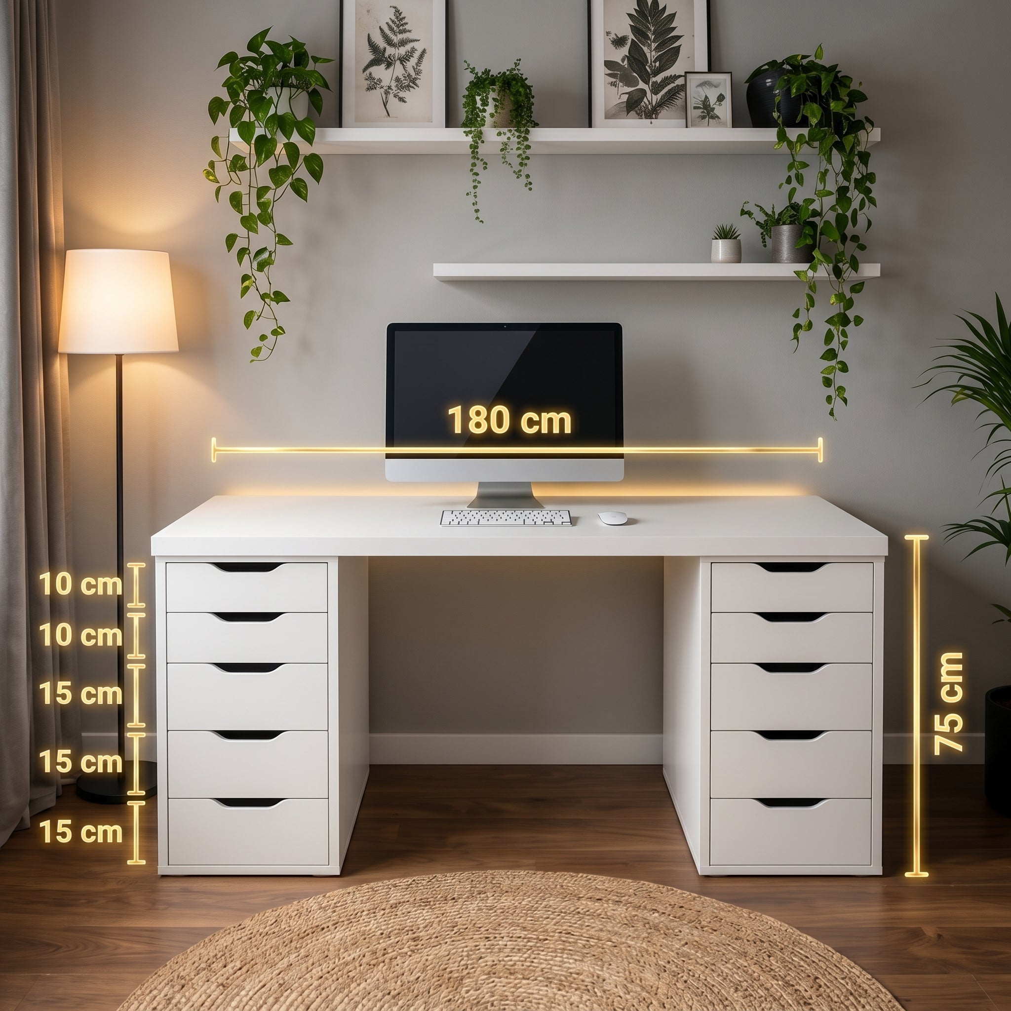 Signature Dual-Vault Desk – Professional MDF Workspace