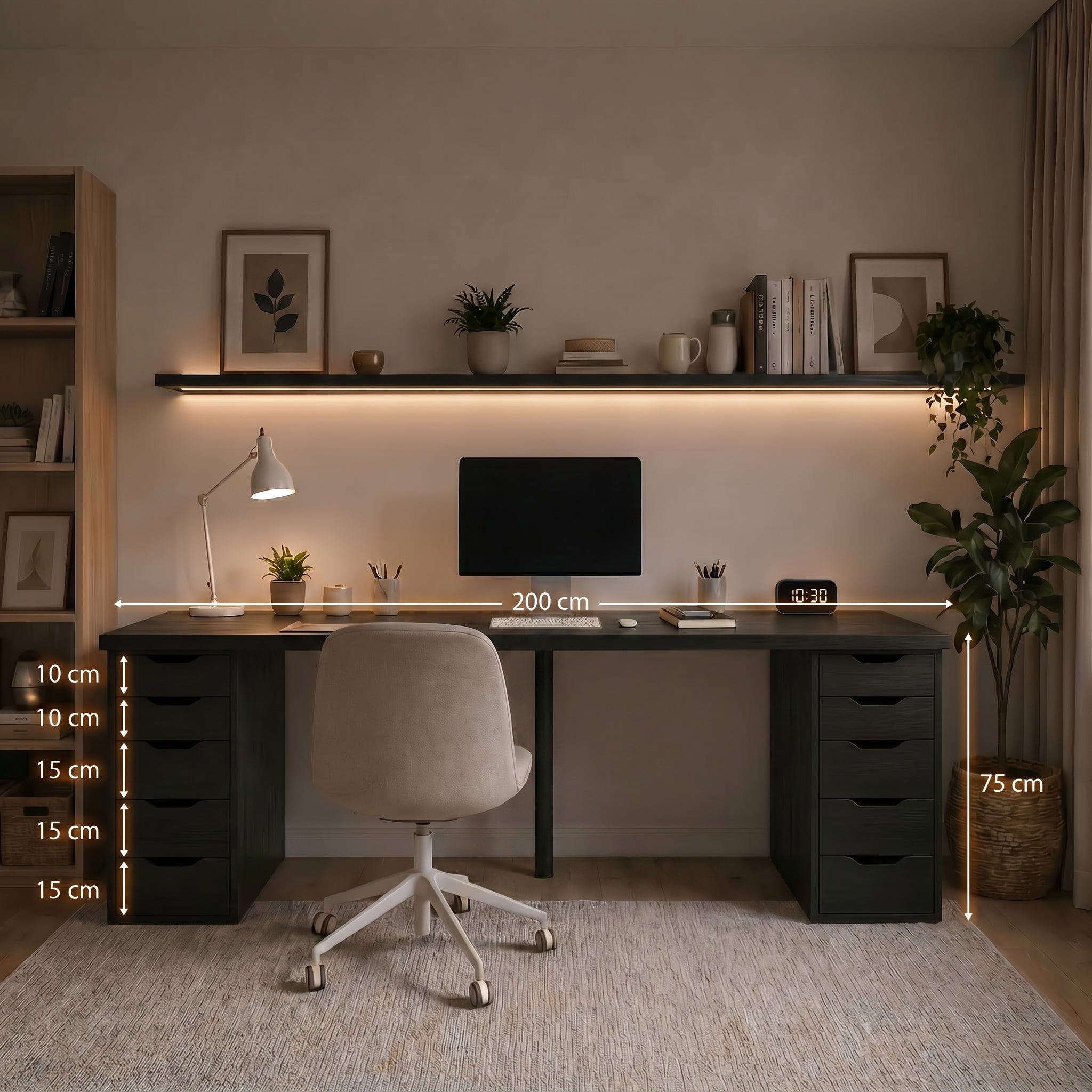 Signature Dual-Vault Desk –  Executive Span