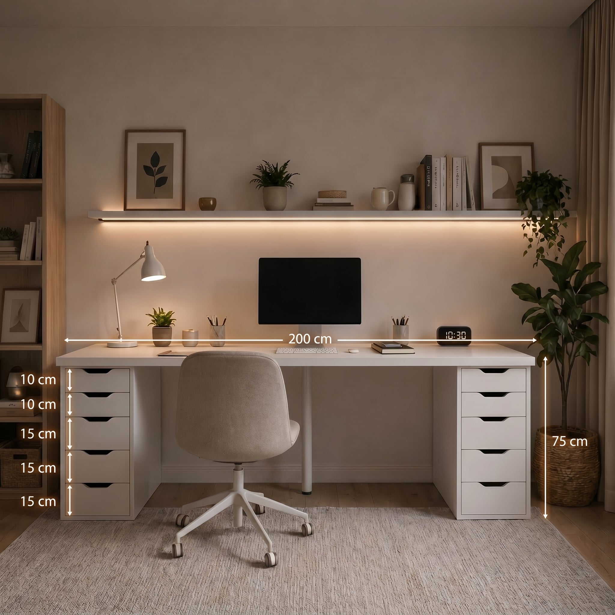 Signature Dual-Vault Desk –  Executive Span
