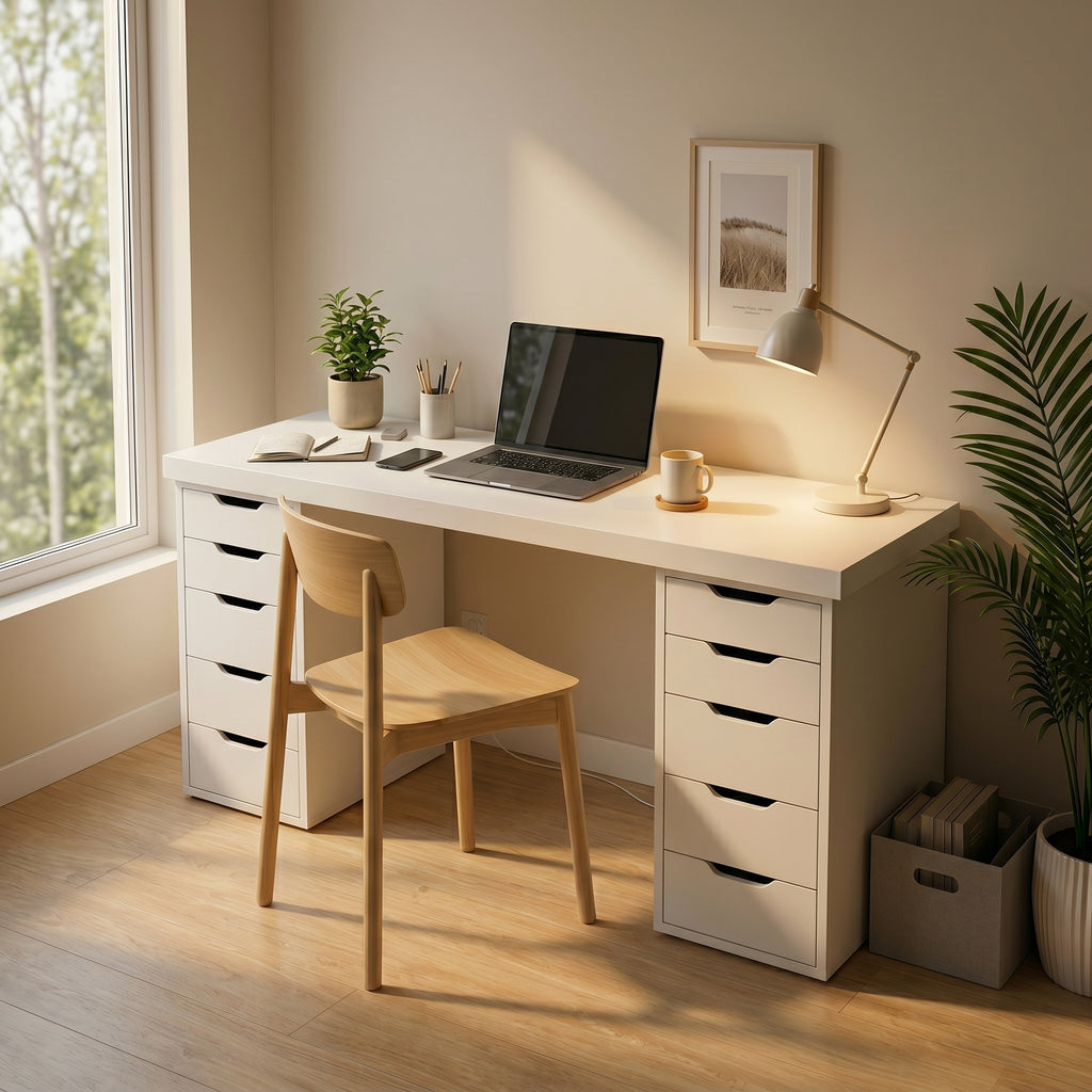 Signature Dual-Vault Desk – Professional MDF Workspace