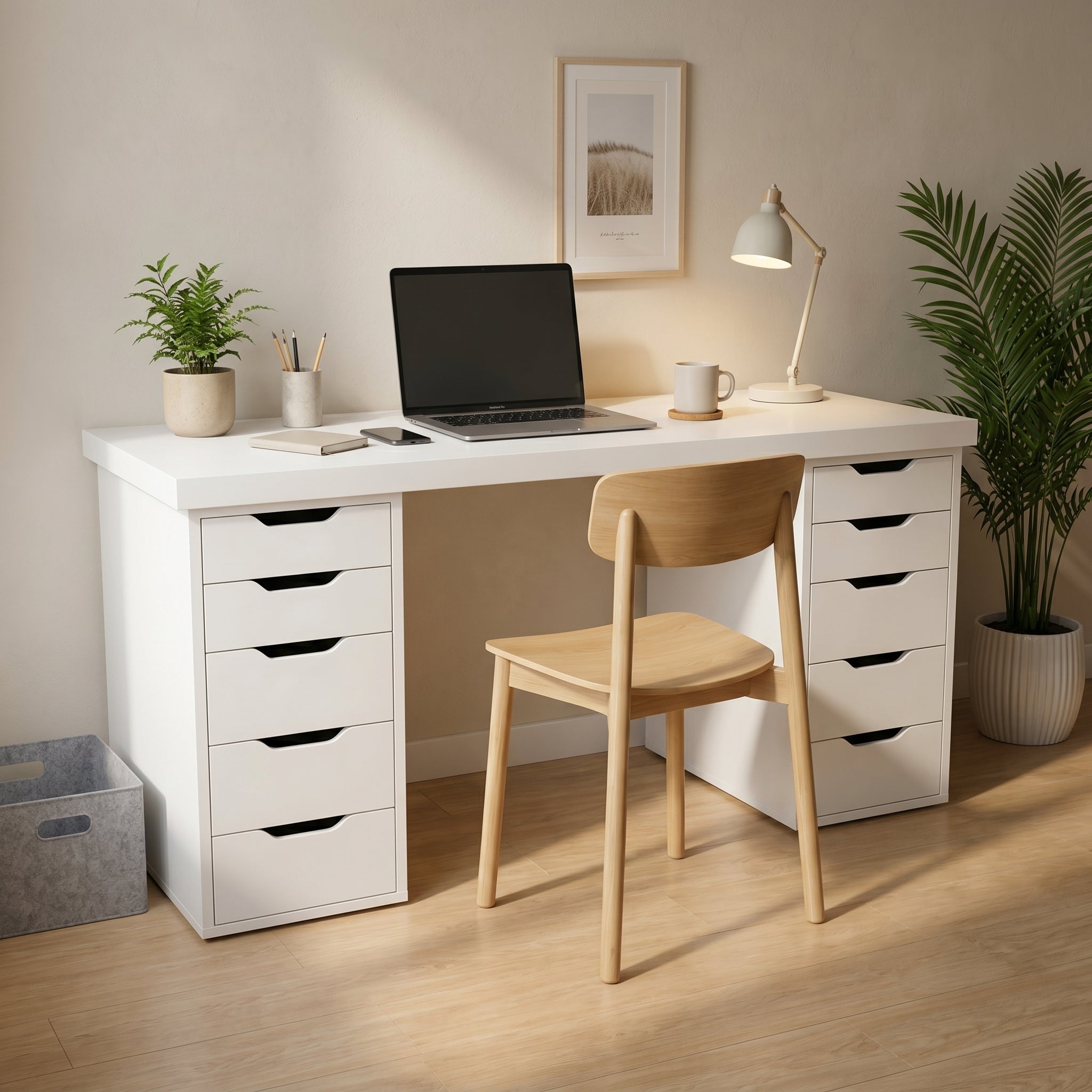 Signature Dual-Vault Desk – Professional MDF Workspace