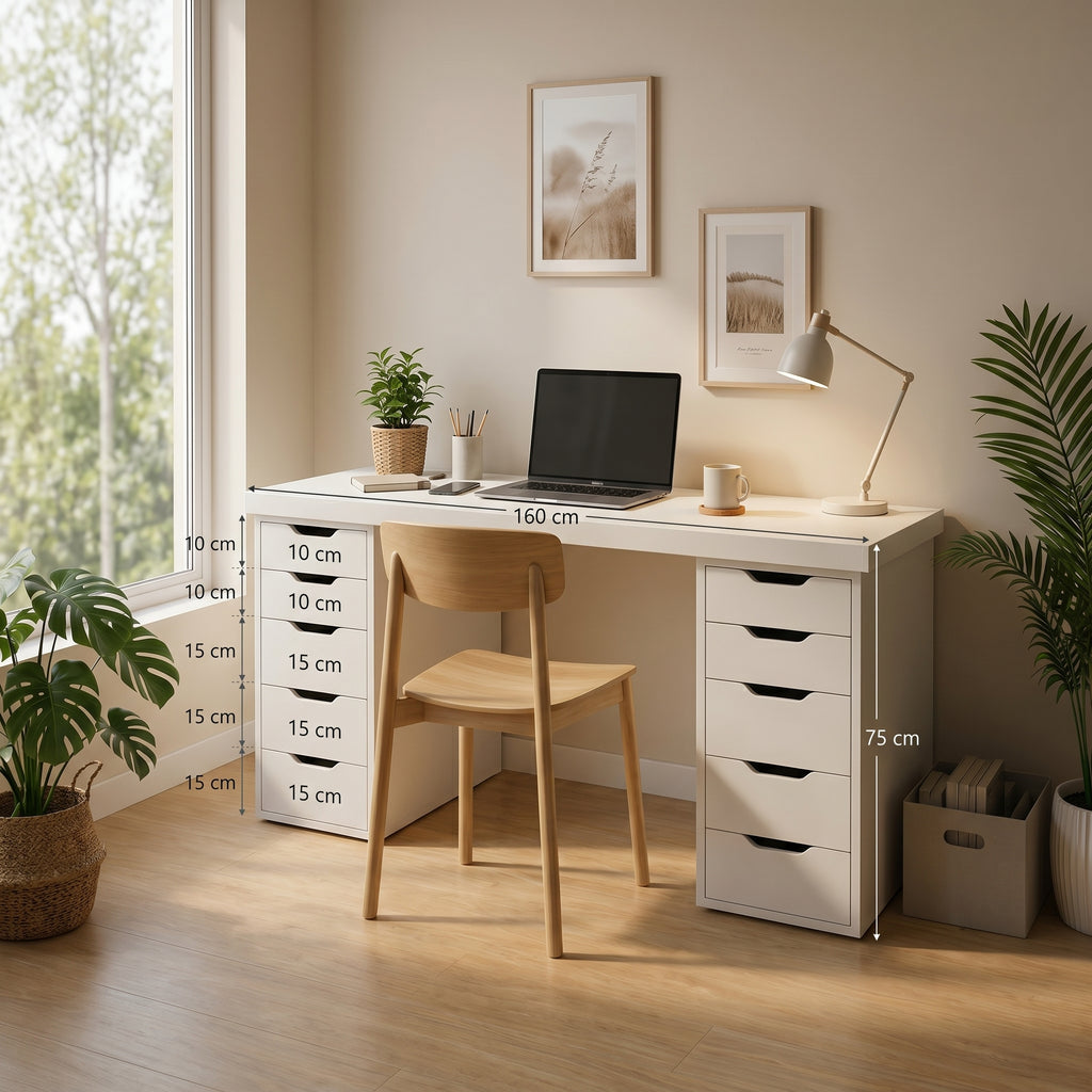 Signature Dual-Vault Desk – Professional MDF Workspace
