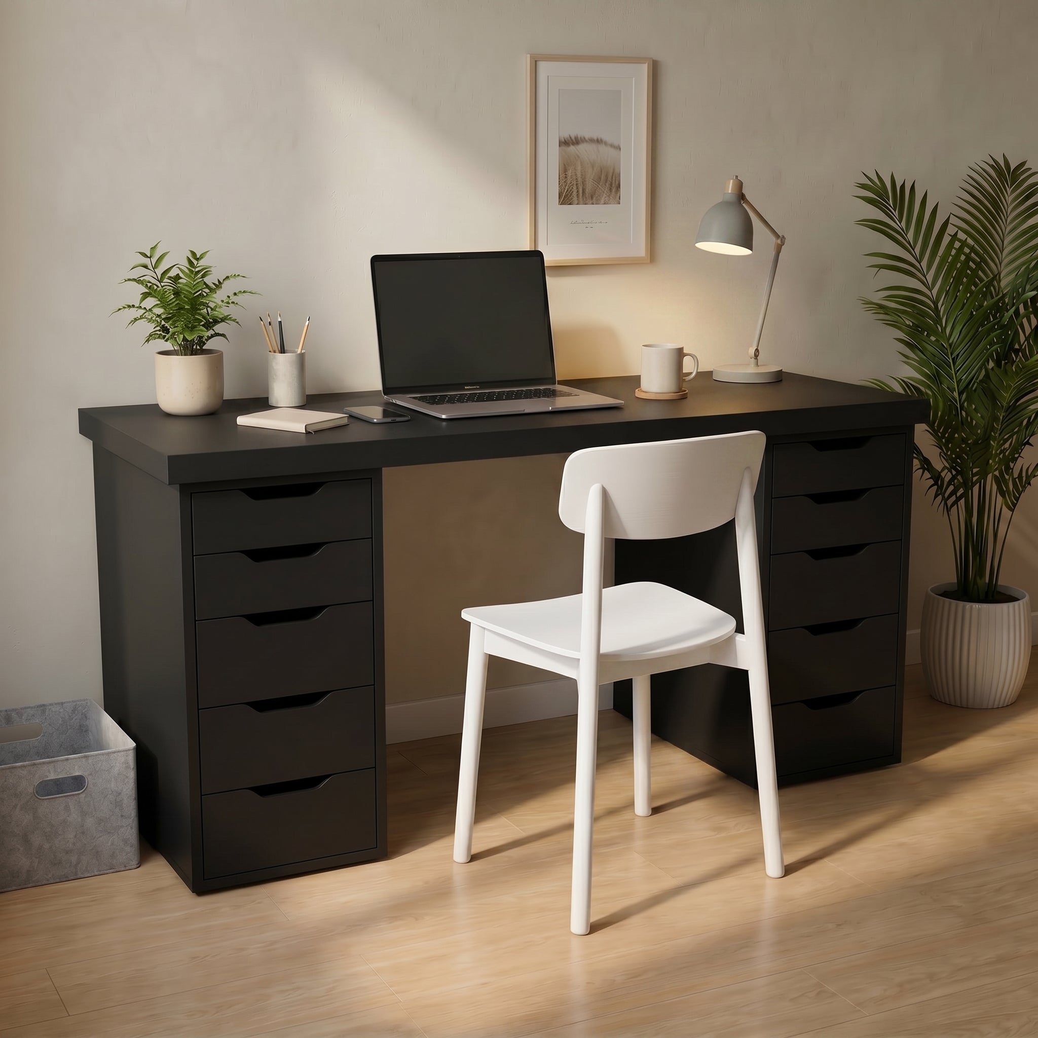 Signature Dual-Vault Desk – Professional MDF Workspace