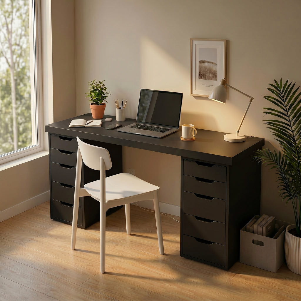 Signature Dual-Vault Desk – Professional MDF Workspace
