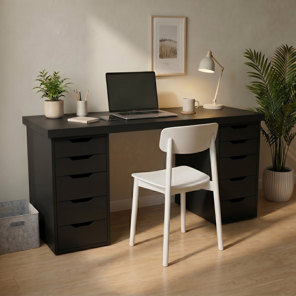 Signature Dual-Vault Desk – Professional MDF Workspace