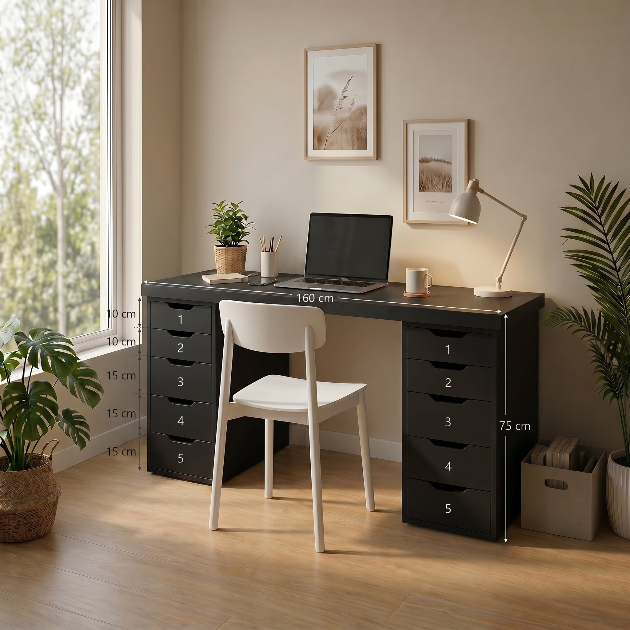 Signature Dual-Vault Desk – Professional MDF Workspace