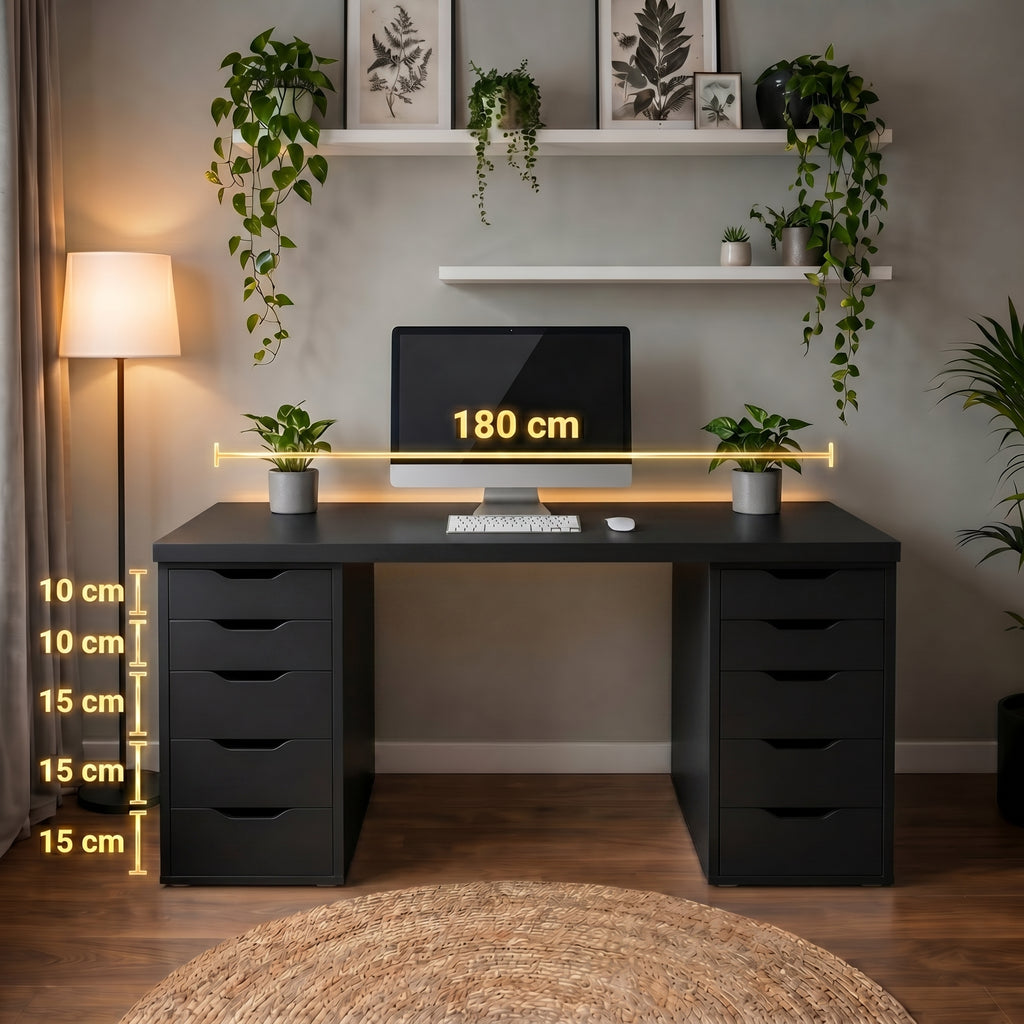 Signature Dual-Vault Desk – Professional MDF Workspace
