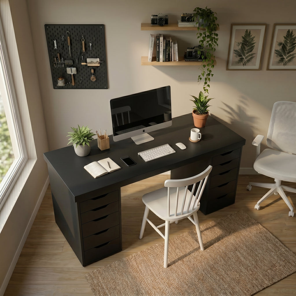Signature Dual-Vault Desk – Professional MDF Workspace