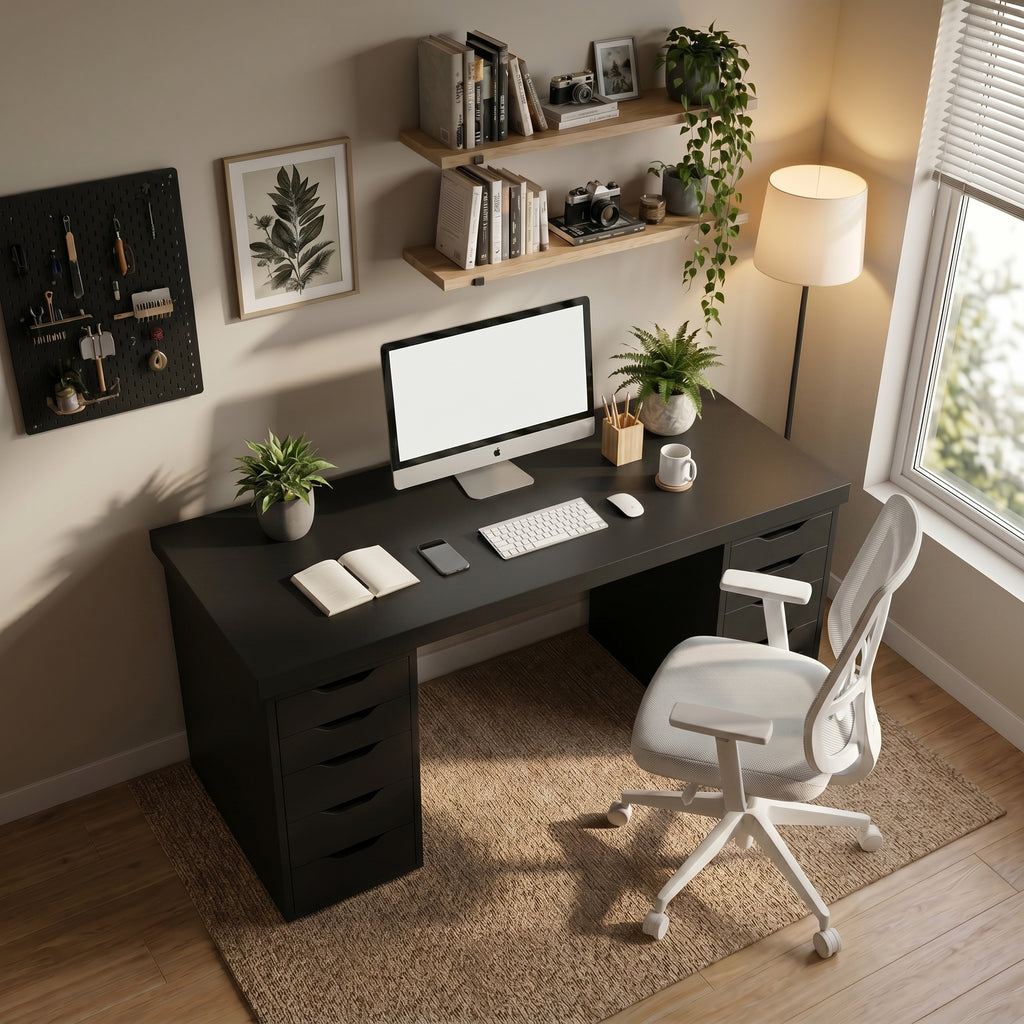 Signature Dual-Vault Desk – Professional MDF Workspace