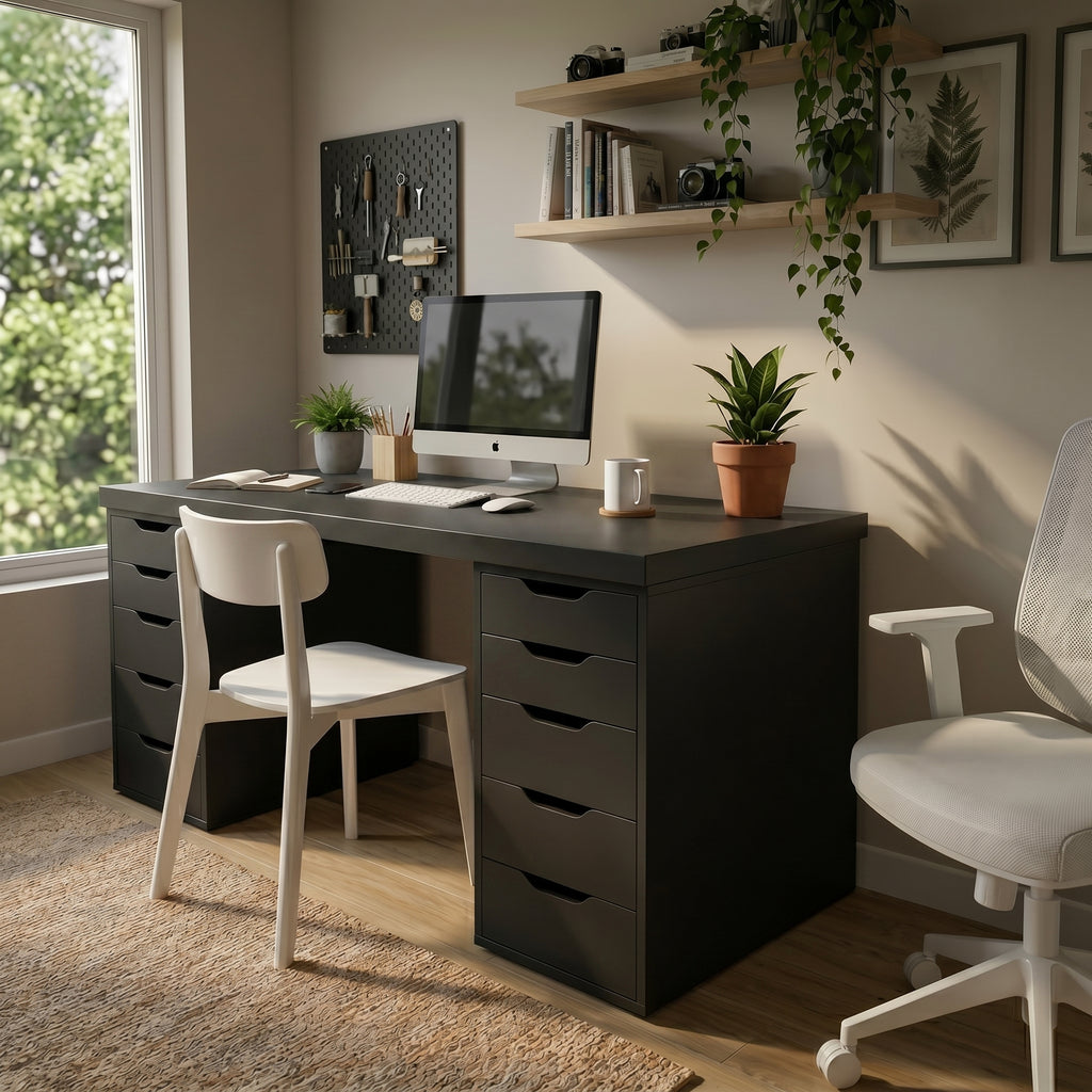 Signature Dual-Vault Desk – Professional MDF Workspace